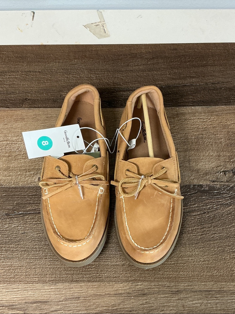 Goodfellow & Co Tan Leather Moc Toe Boat Shoes